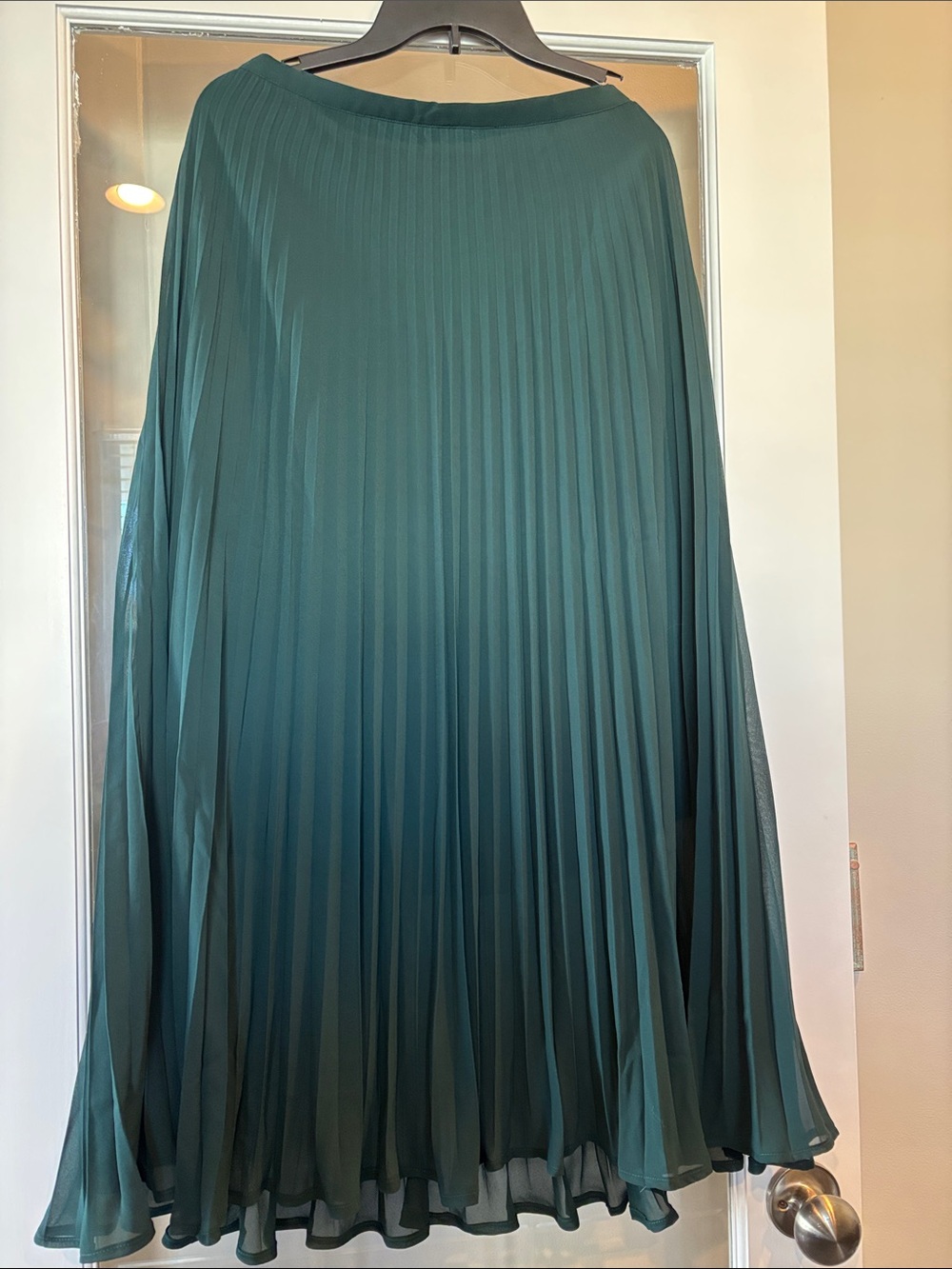 Garnet hill Pleated Teal Midi Skirt - Women
